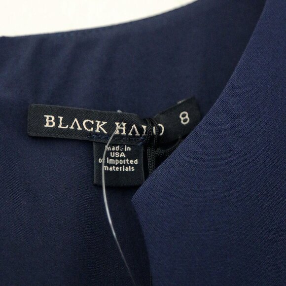 Black Halo Gypsy Rose Jumpsuit Size 8 Short Sleeve V Neck Classic Slit Hem $390 - Picture 5 of 16